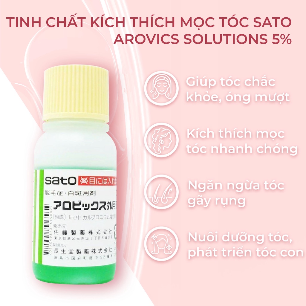 Tinh Chất Kích Thích Mọc Tóc Sato Thảo Dư.Ợc Nhật Bản Arovics Solutions 5% - 30ml
