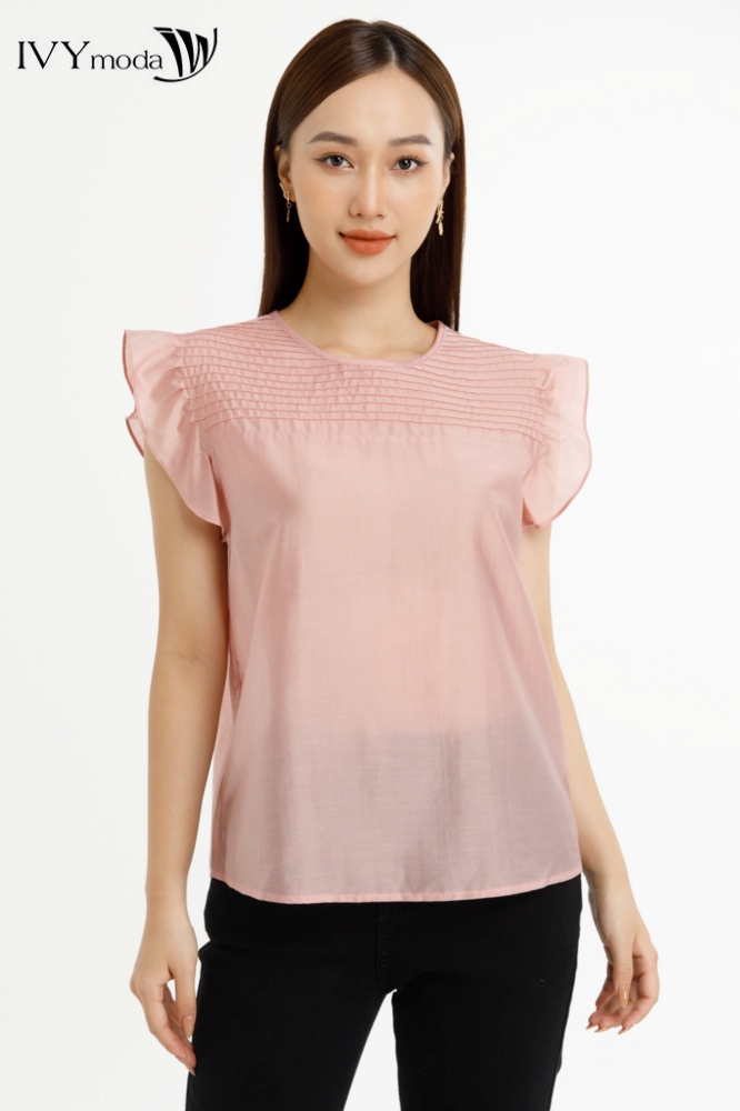 Áo lụa tay cánh tiên IVY moda MS 16M7767