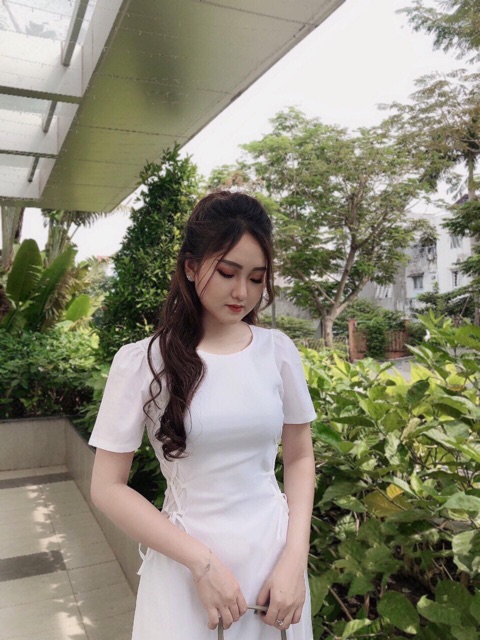 ĐẦM ĐAN DÂY EO, CỔ TRÒN (Có ảnh thật) MS160