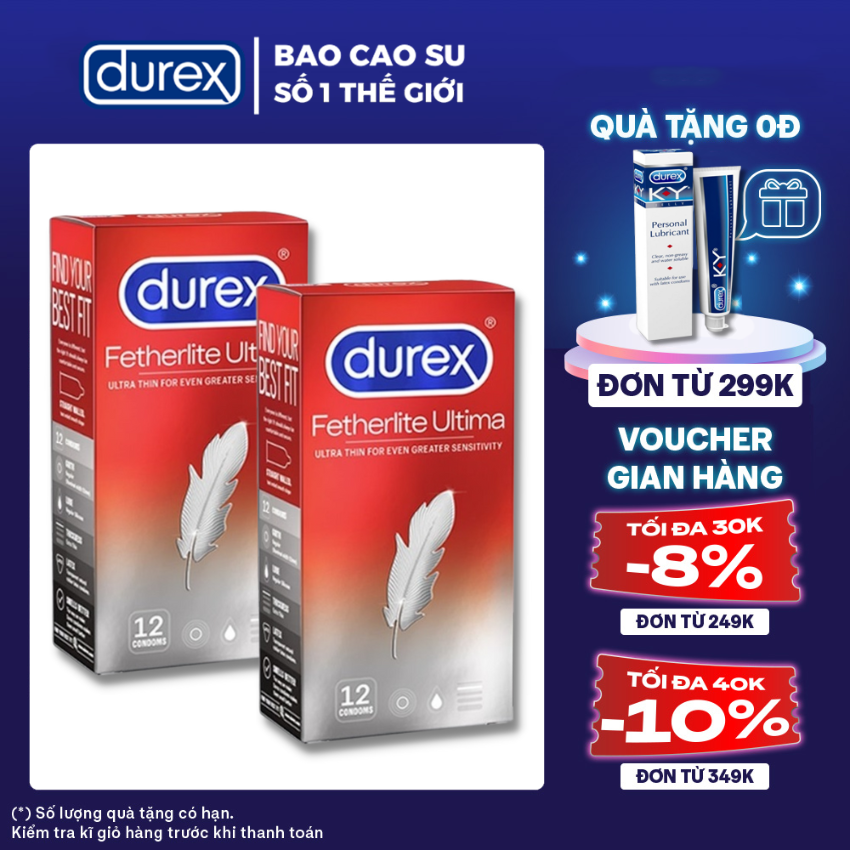 bao cao su durex fetherlite ultima siêu mỏng 02 hộp