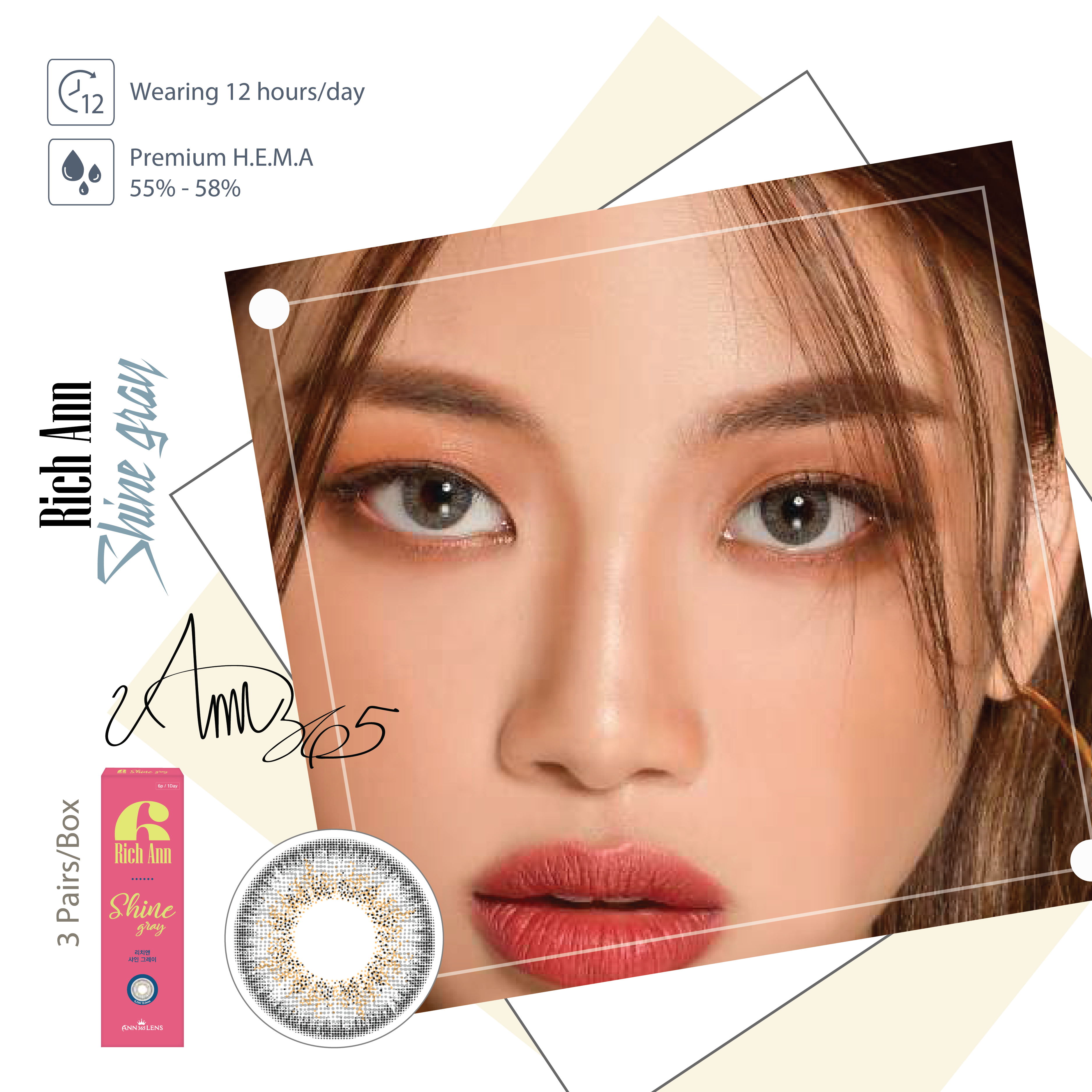 Lens 1 ngày ann365 đẹp cho cô dâu, kính áp tròng cho cô dâu
