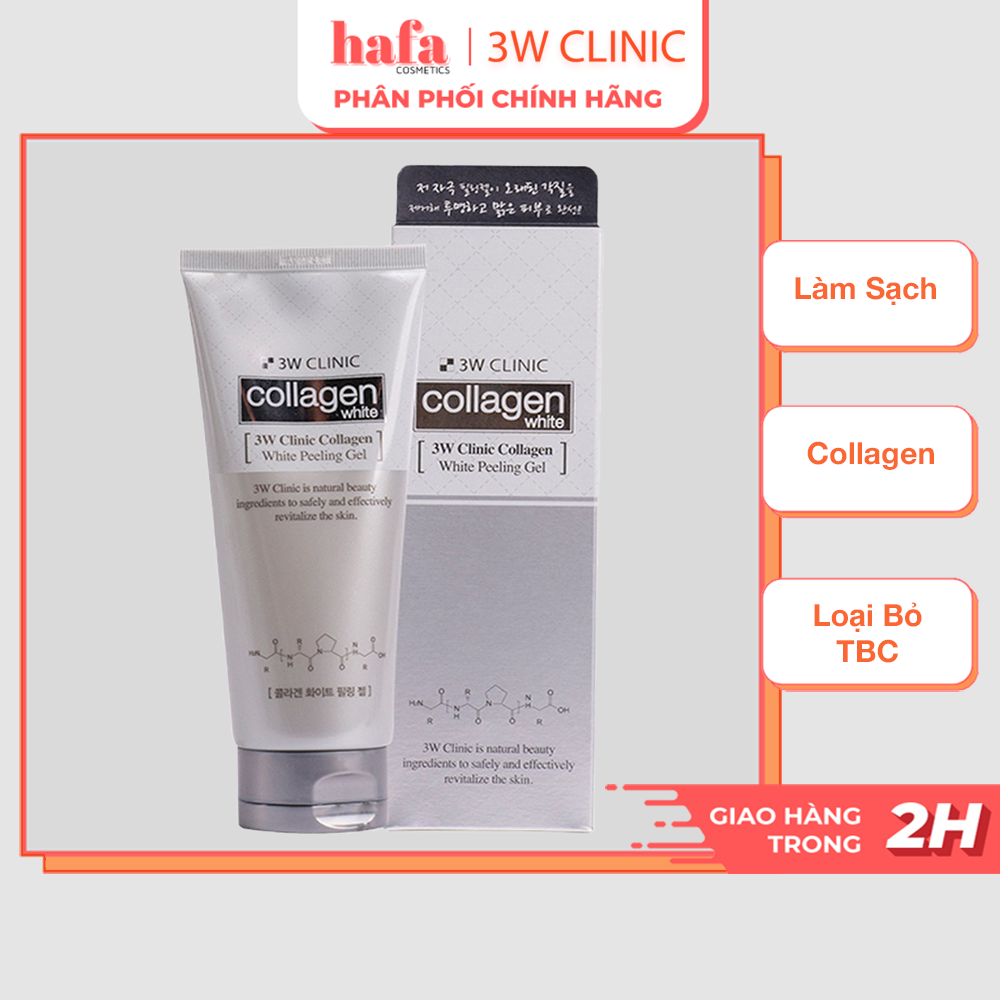 Gel tẩy da chết collagen dưỡng trắng da 3W Clinic Collagen White Peeling Gel 180ml _ 3W Clinic Chính Hãng
