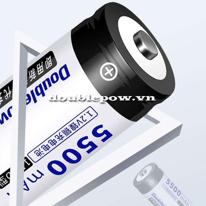 Pin đại sạc Doublepow size D 5500mAh dung lượng thật
