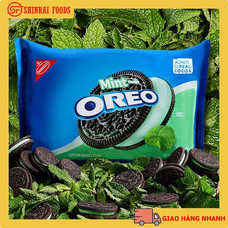 Bánh oreo bạc hà Nabisco (Gói 371g)