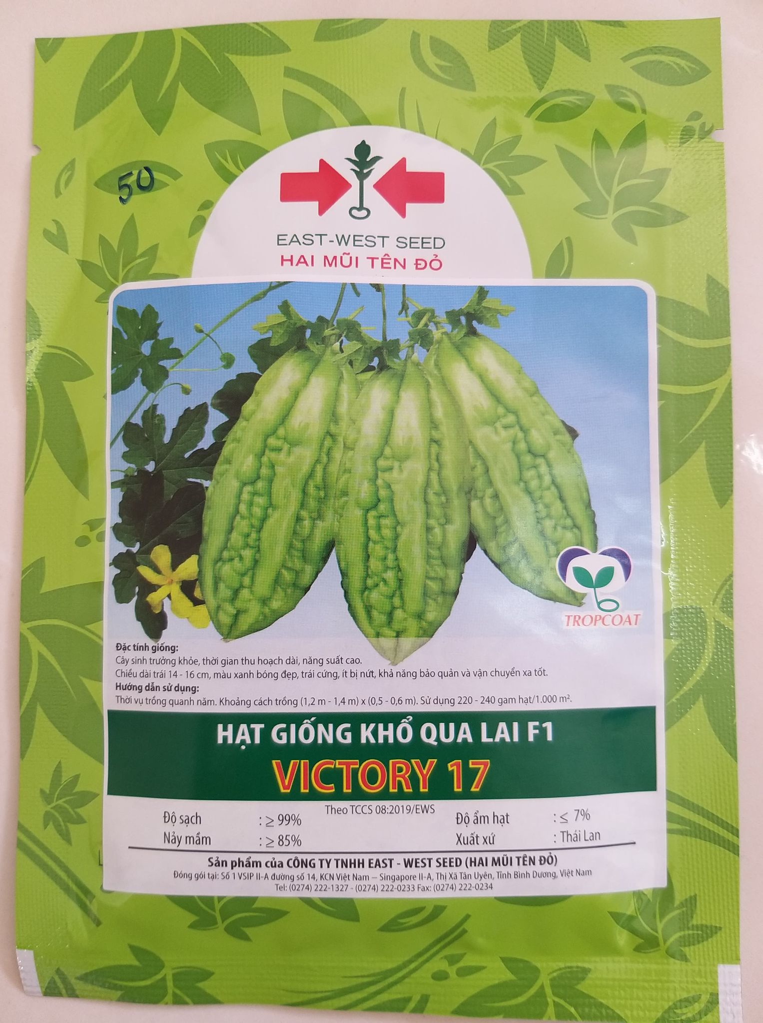 Hạt giống khổ qua lai F1 Victory 17 Hai Mũi Tên Đỏ gói 20g