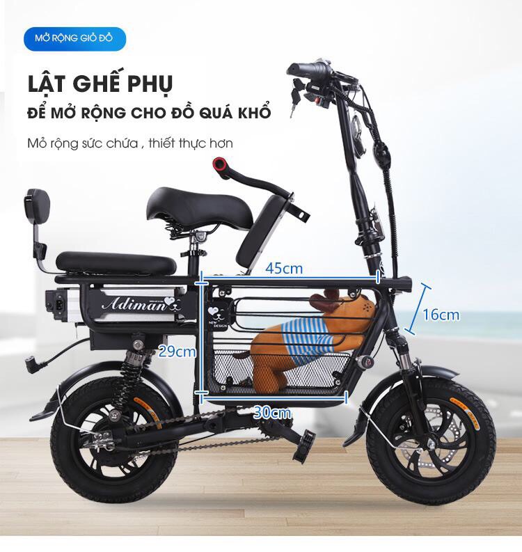 xe đạp điện gấp gọnTẠI HCM - XE Adiman - xe đạp điện mini xe đạp điện mini