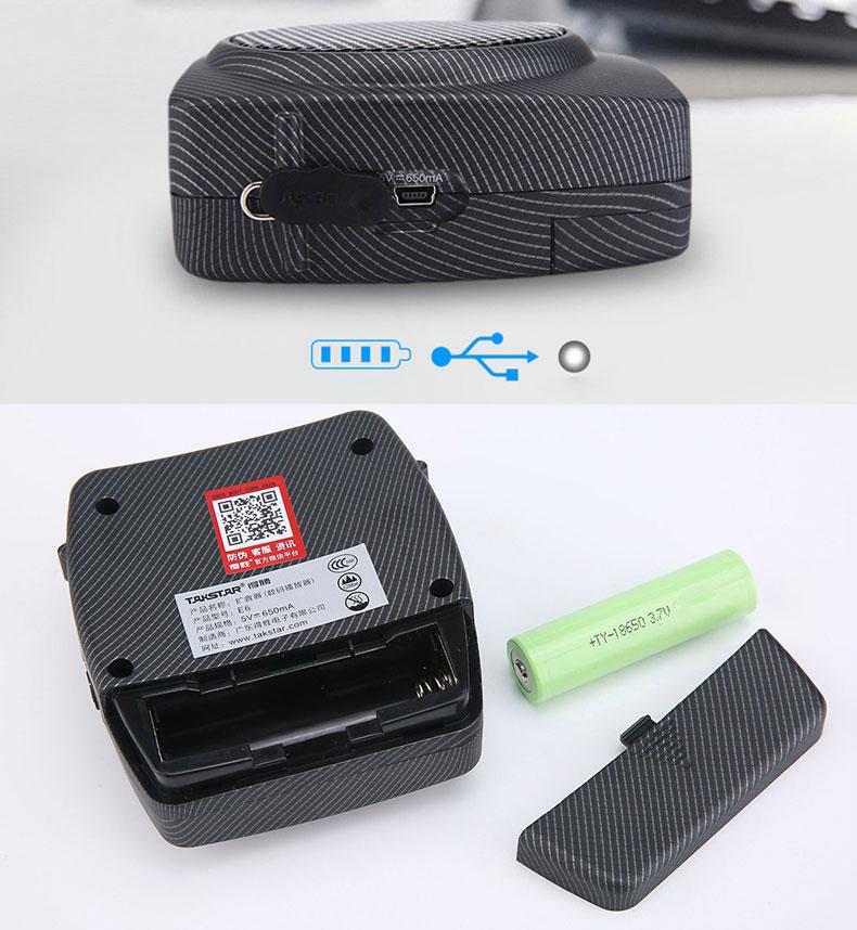 Loa trợ giảng Takstar E6_màu sọc đen.
