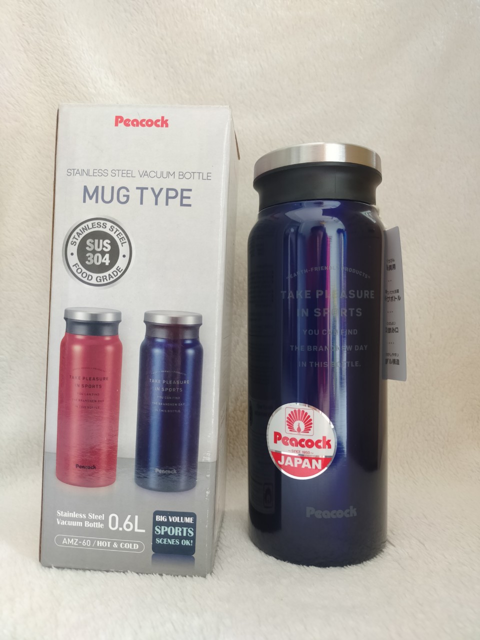 Bình giữ nhiệt Inox Peacock 600ml - AMZ-61