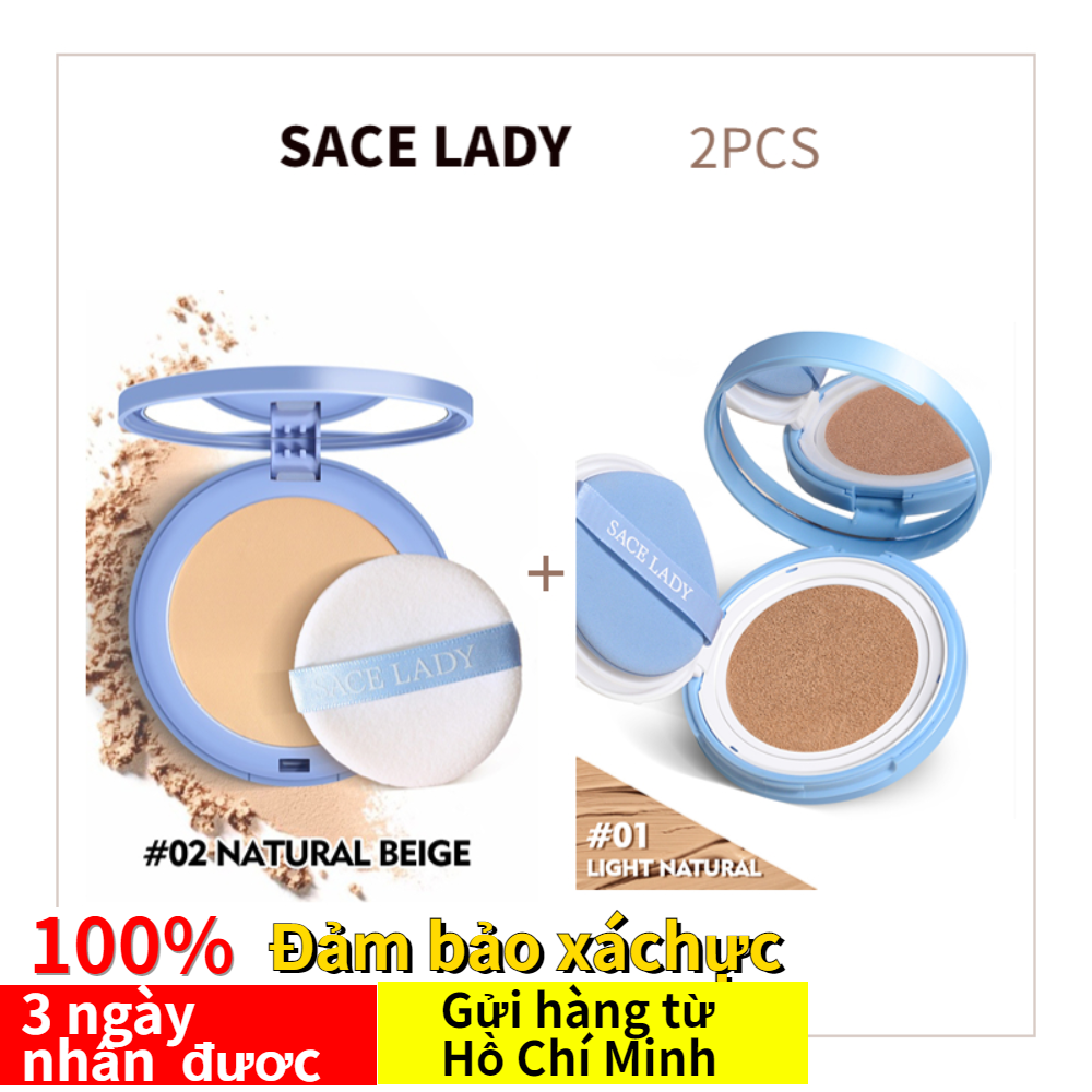 SACE LADY 2PCS Makeup Set BB Cushion+Oil Control Waterproof Face Powder