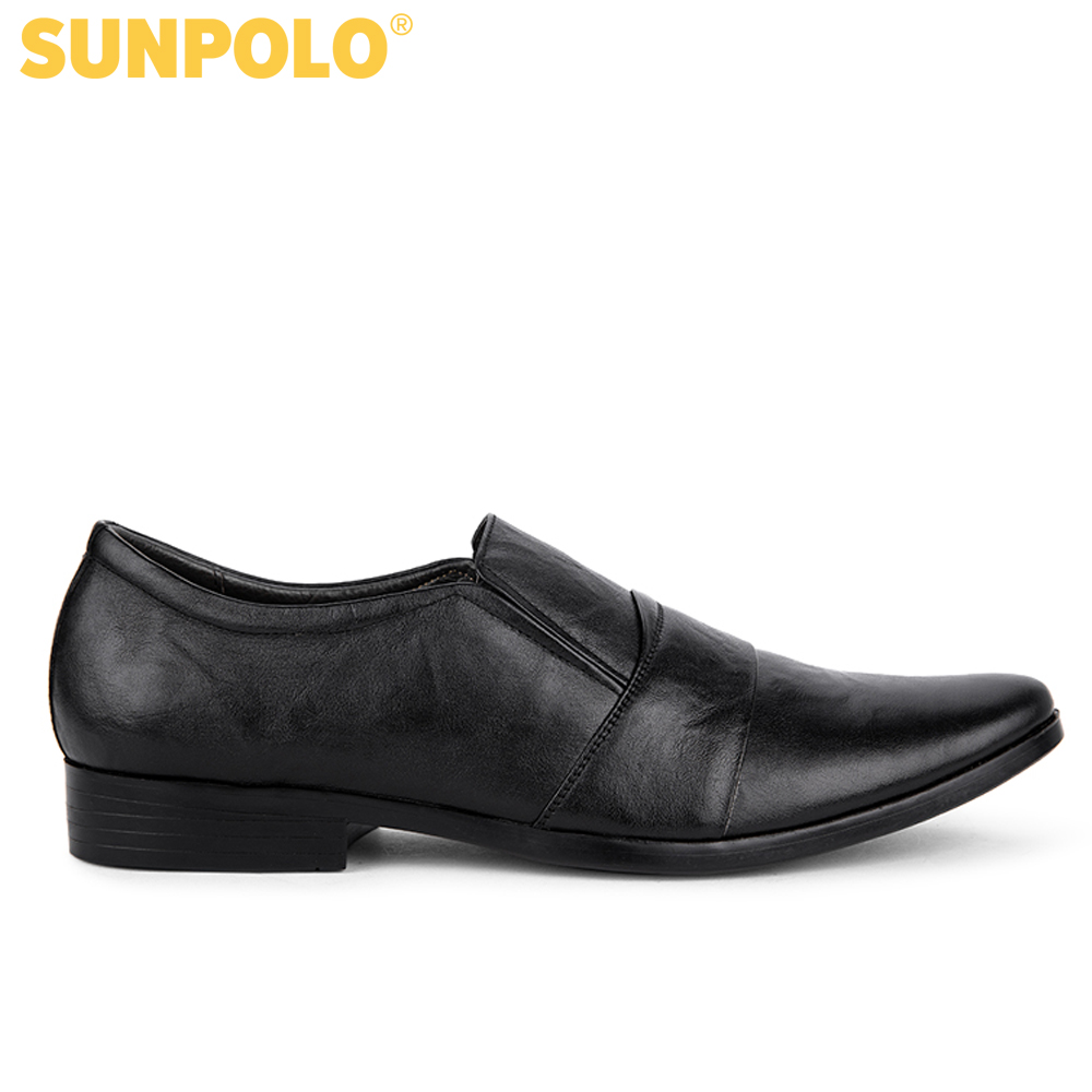 Giày nam, Giày Tây da bò công sở SUNPOLO SPH271 (Đen)
