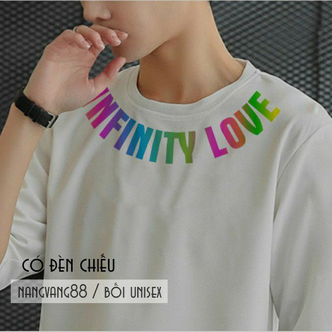 Áo thun TAY NGẮN phản quang 7 màu infinity love (CHỤP FLASH)(TAY LỠ IB)