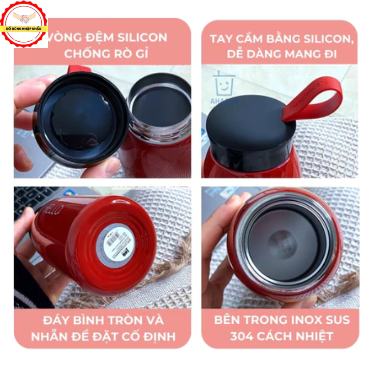 Bình siêu giữ nhiệt JUST LOVE INOX 304 cao cấp dung tích 520ml