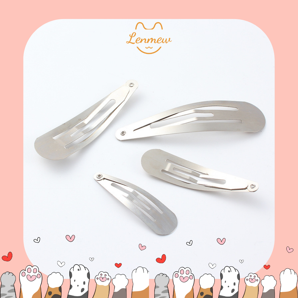 Phôi Kẹp Tóc Giọt Nước - Phôi Làm Kẹp Handmade (Set 5 Cái)