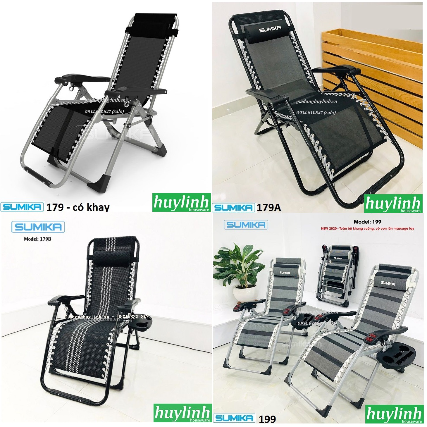 [HCM]Ghế xếp gấp thư giãn Sumika 179 - 179A - 179B - 199 - Tặng khay để ly - 180x67cm - Tải trọng 300kg
