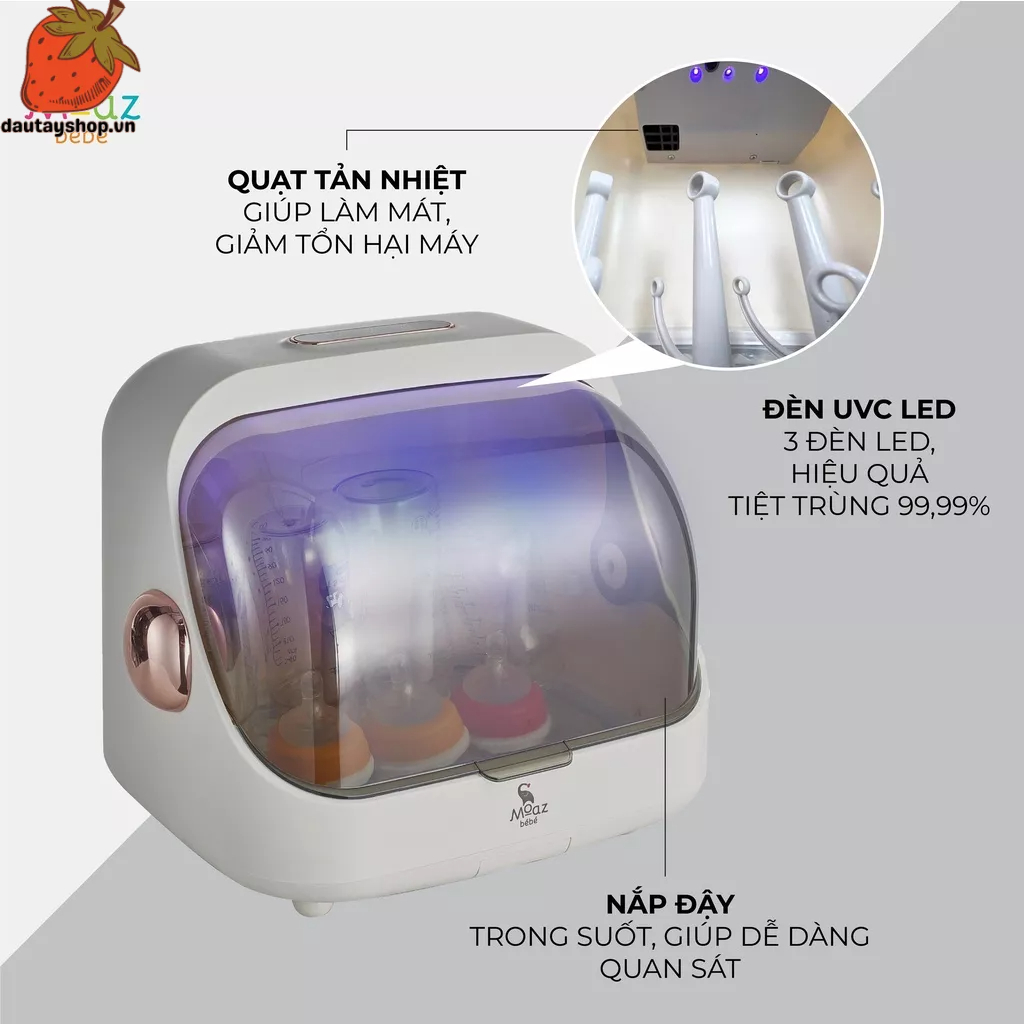 Máy úp bình sữa, tiệt trùng sấy khô tia uvc moaz bébé mb – 044