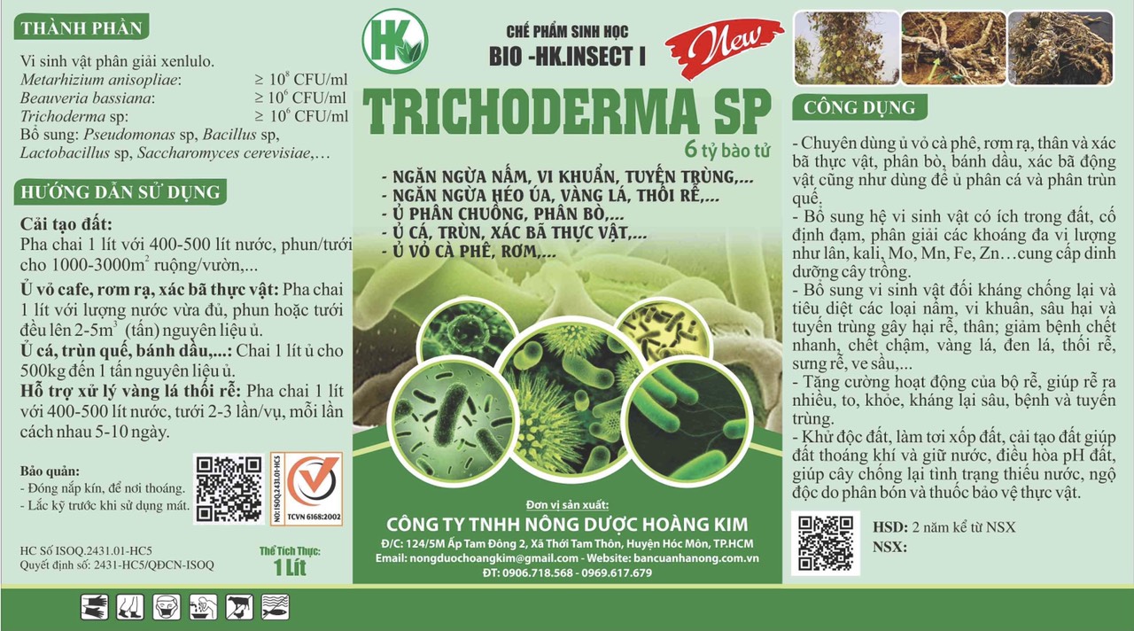 Trichoderma/Trichoderma nước/trichoderma nuoc/nam doi khang/nấm đối kháng/men ủ trichoderma/men u rac/men u phan (1 lít)
