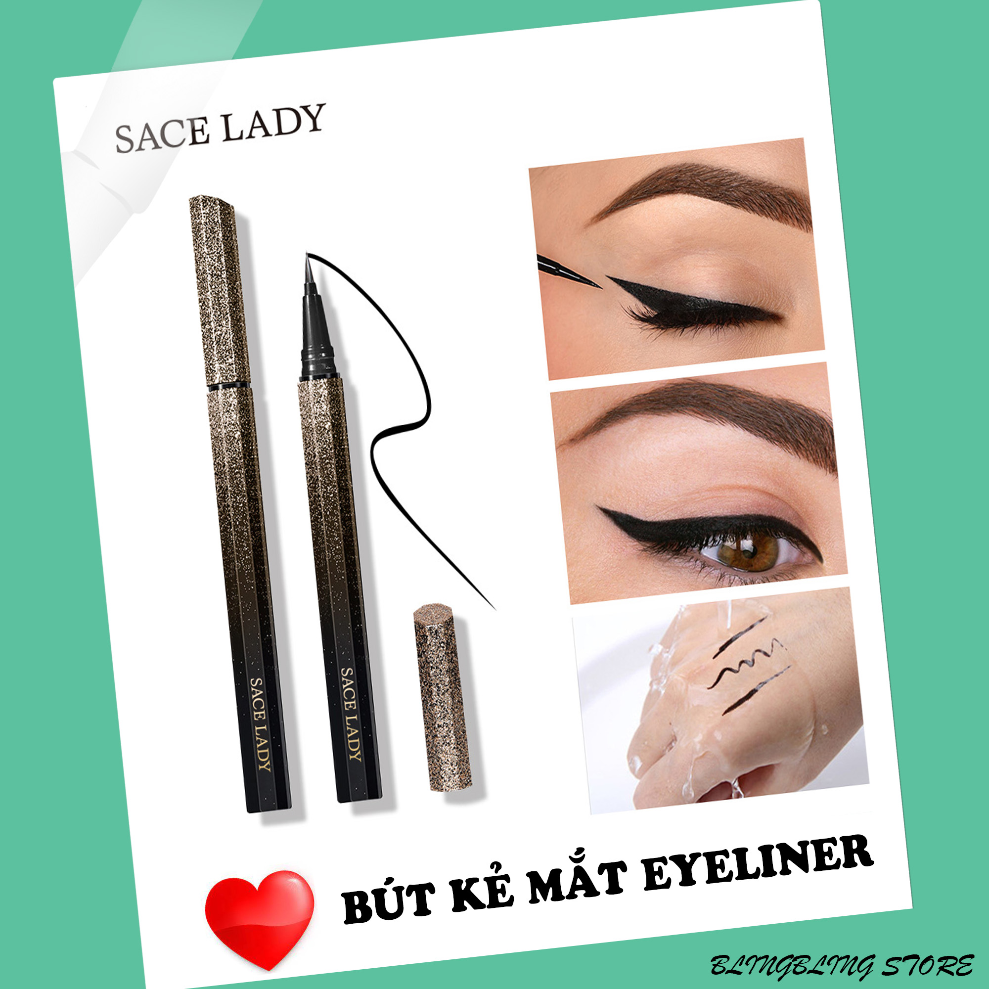 Bút kẻ mắt sace lady, bút nước kẻ mắt, eyeliner, bút chì kẻ mắt, bút kẻ mắt nước, kẻ mắt sl349