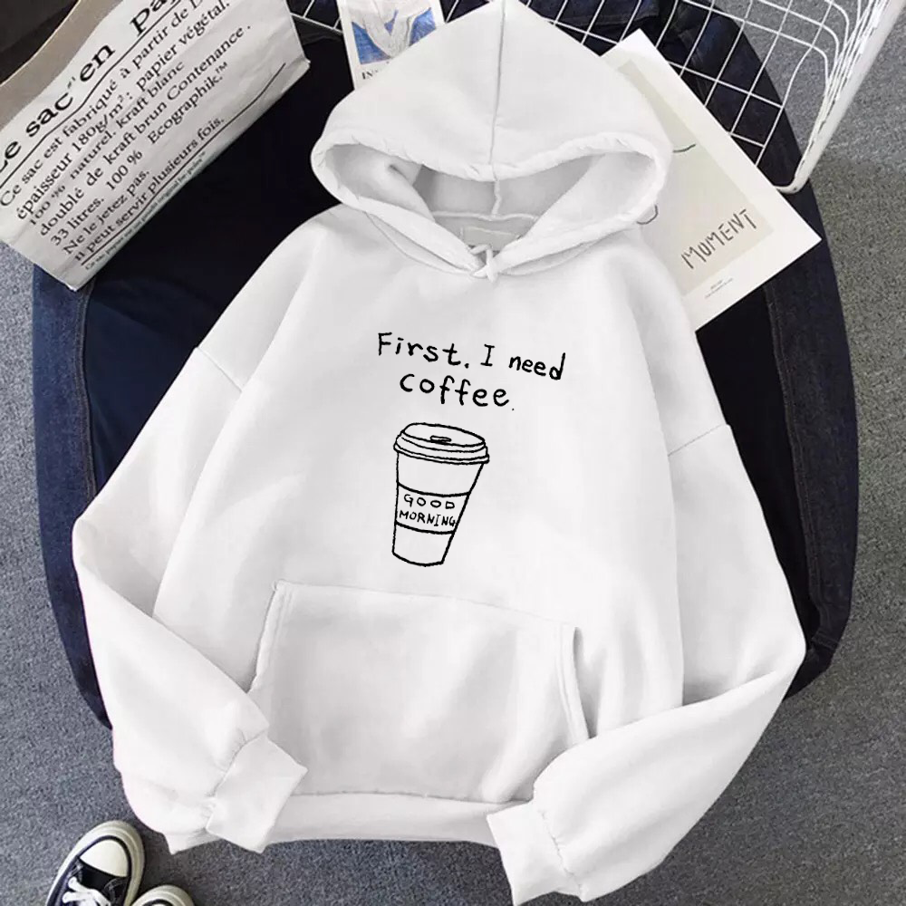[Hoàn Tiền 15%] ÁO HOODIE UNISEX IN I NEED COFFEE (NHIỀU MÀU)