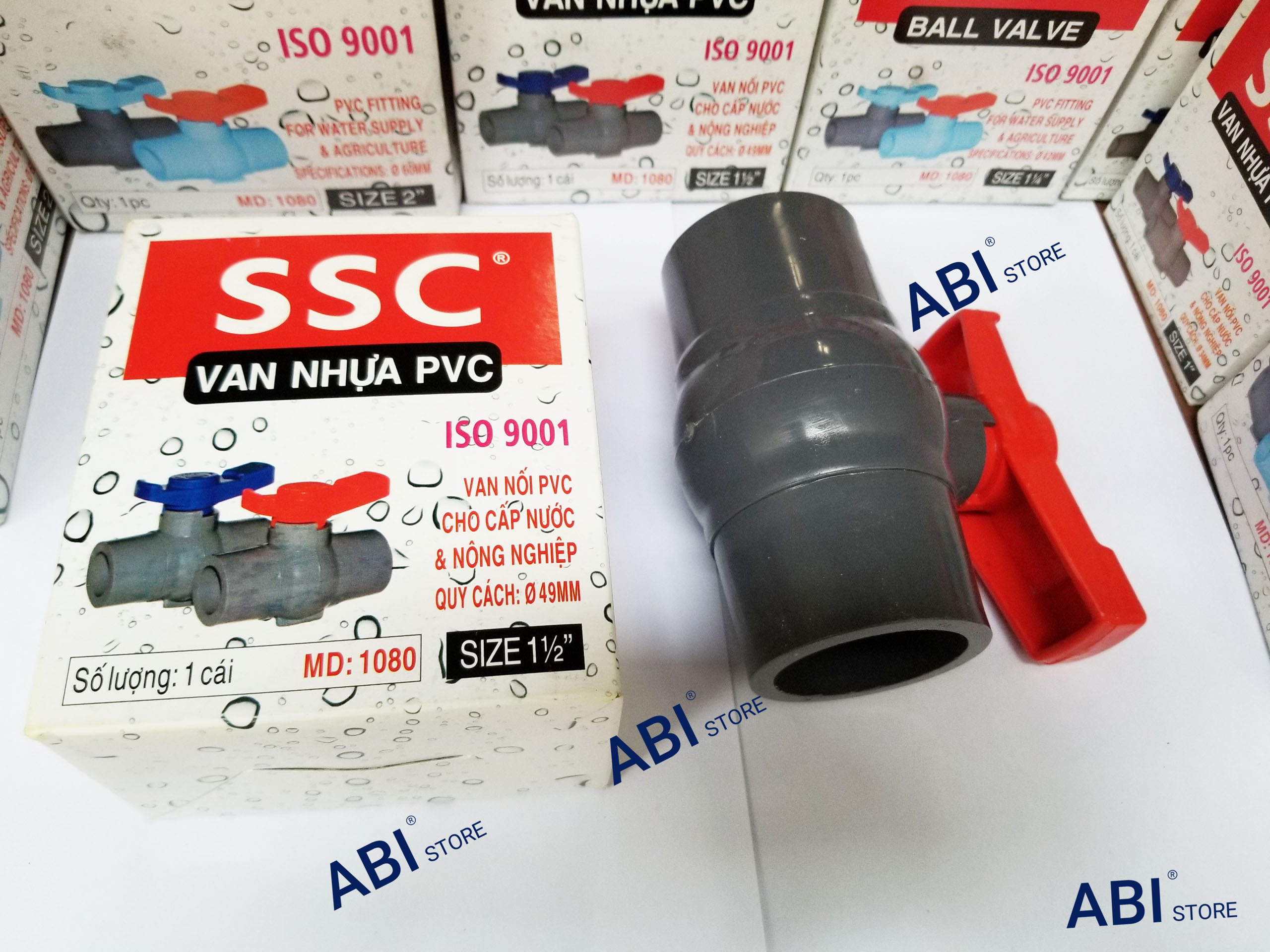 Van khóa nước nhựa phi 48 van nhựa SSC rất bền van nhựa PVC cao cấp