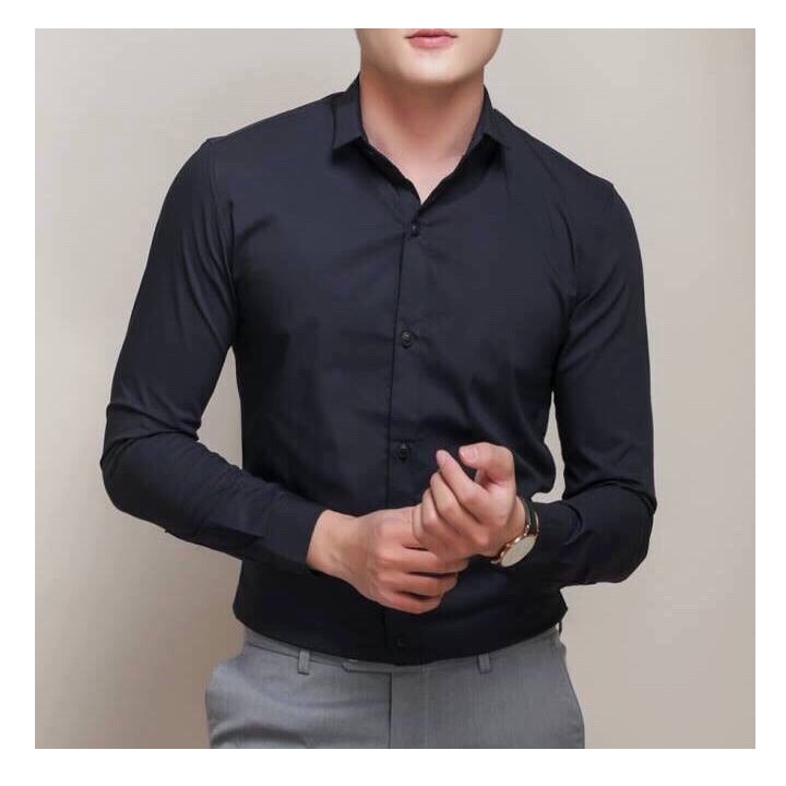 Áo sơ mi nam trơn màu xanh ngọc - sơ mi nam 9