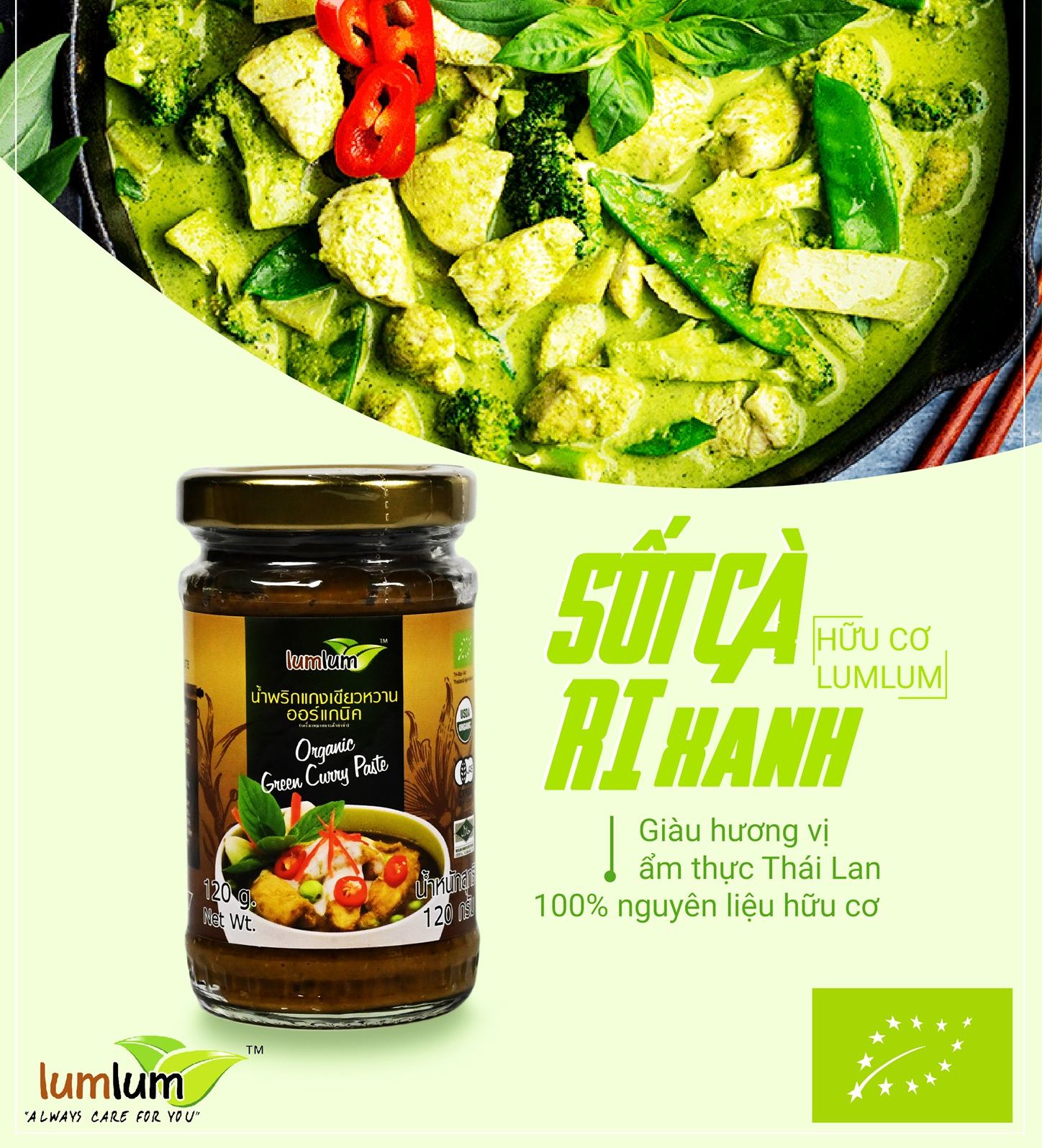 Sốt cà ri hữu cơ 120g Lumlum Curry Paste
