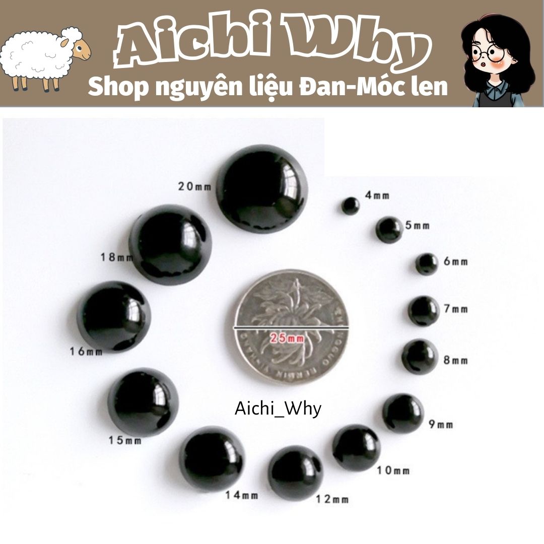 Mắt thú dán nhiều size ( 20 cái)