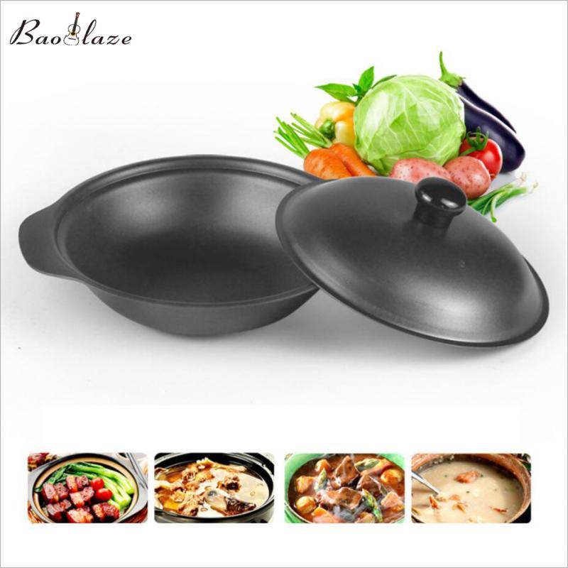 Nồi Gang Baoblaze Có Nắp Và Tay Cầm Kép Cho Chậm Nấu Ăn, Chảo