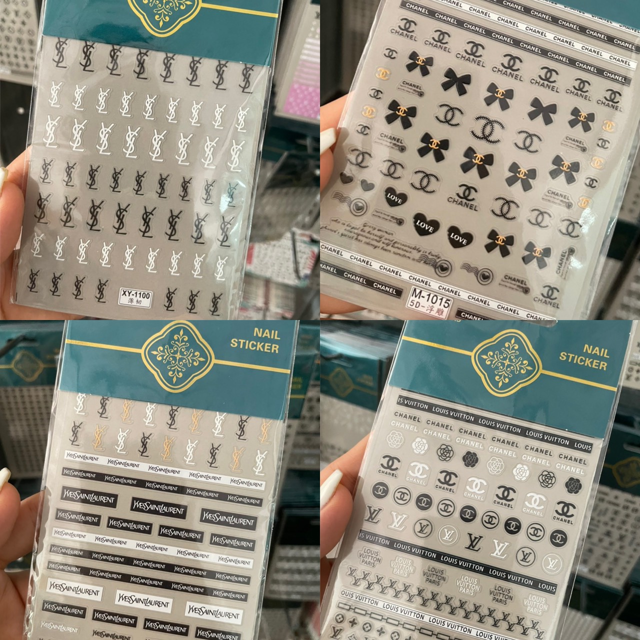 (Hàng mới về) Stick dán 5d, stick thương hiệu siêu dễ thương dành cho nail