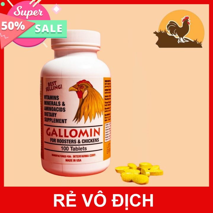 GALLOMIN dinh dưỡng dành cho gà đá 100 VIÊN