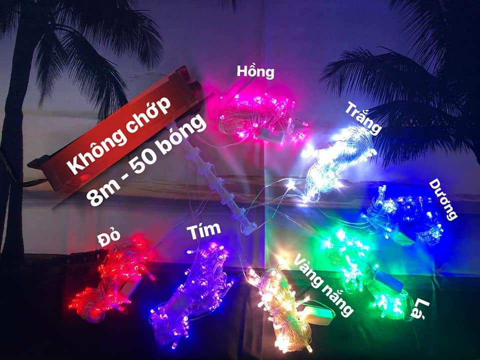 Dây đèn led Không Chớp 7m5 trang trí Noel - Tết