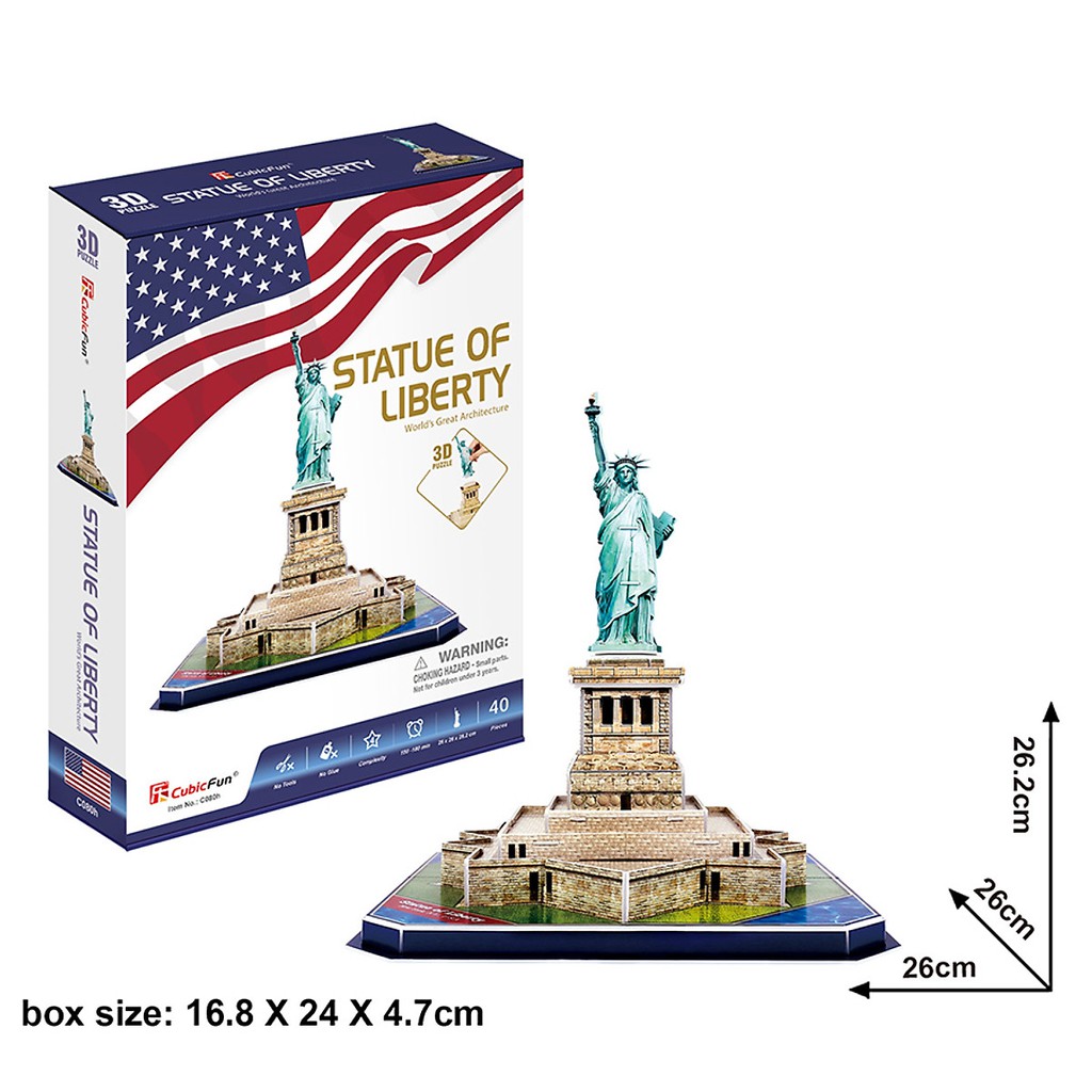 Mô hình giấy 3d cubicfun - tượng nữ thần tự do - mỹ