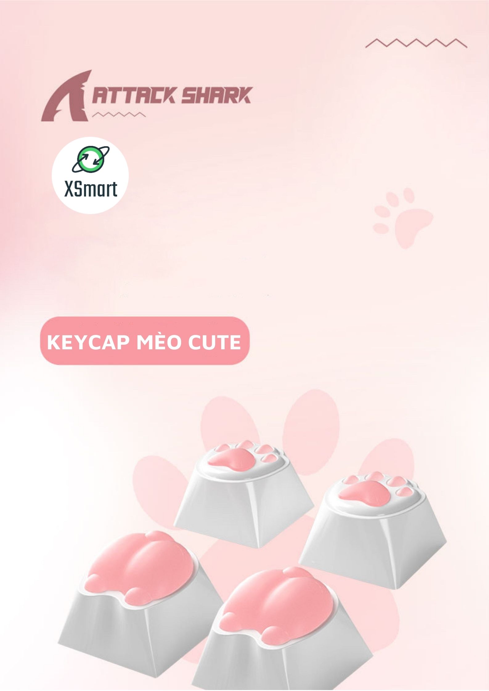 Keycap Lẻ Siêu Dễ Thương CUTE Cao Cấp Phủ Silicon Full Box Custom