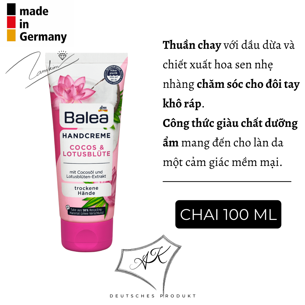 Kem dưỡng da tay nội địa Đức - Balea - 100ml