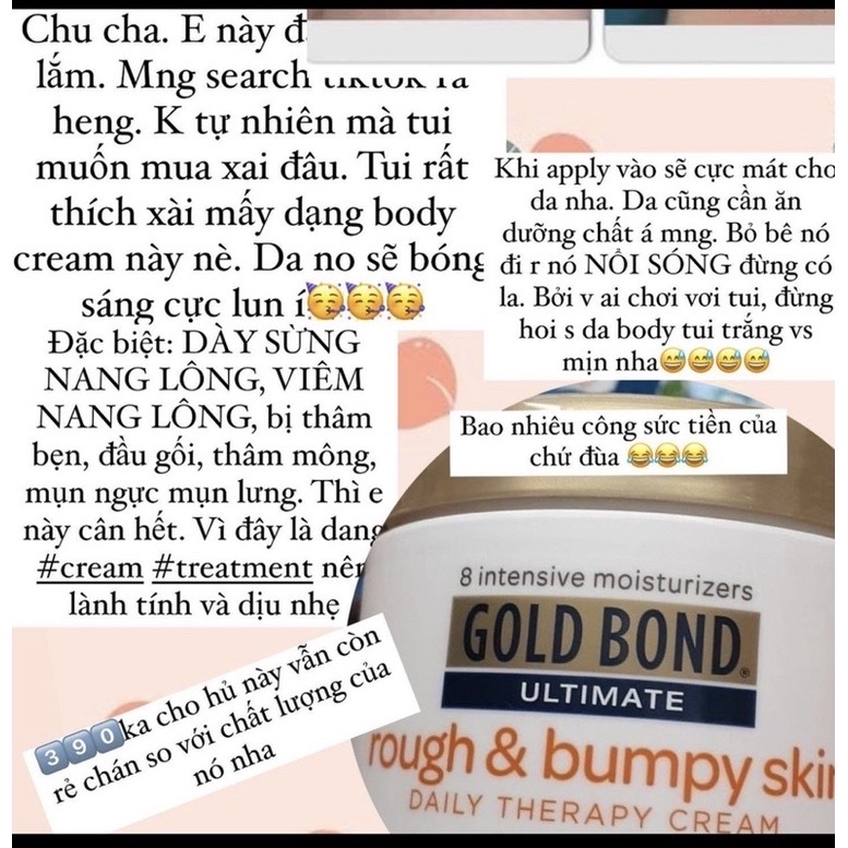 [AUTH MỸ] KEM DƯỠNG BODY GOLD BOND