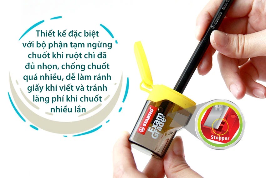 Chuốt bút chì STABILO Exam Grade 4538 ( 4 màu)
