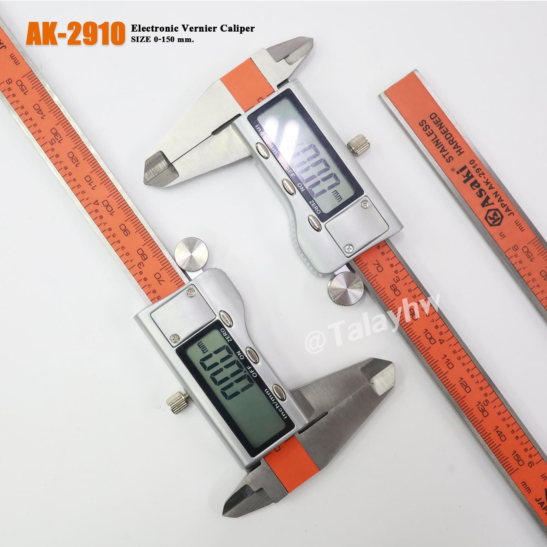 Thước cặp điện tử inox Asaki AK-2910,thước kẹp đồng hồ ,thước cặp đo,thước kẹp điện tử kỹ thuật số,thước kẹp cơ khi Asaki
