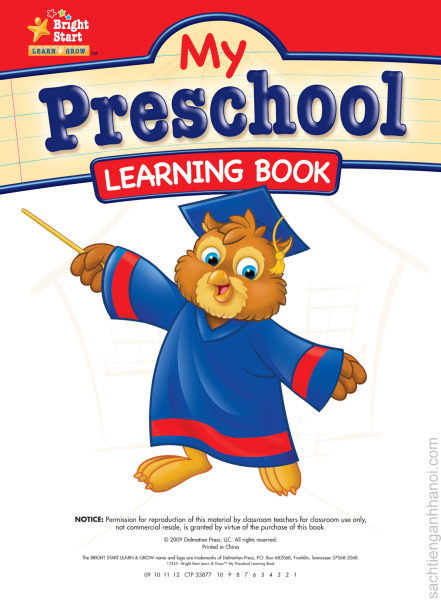 Cuốn Sách My Preschool Learning Book- Sách Gốc, Chất Lượng Cao- Sách Hay Cho Bé