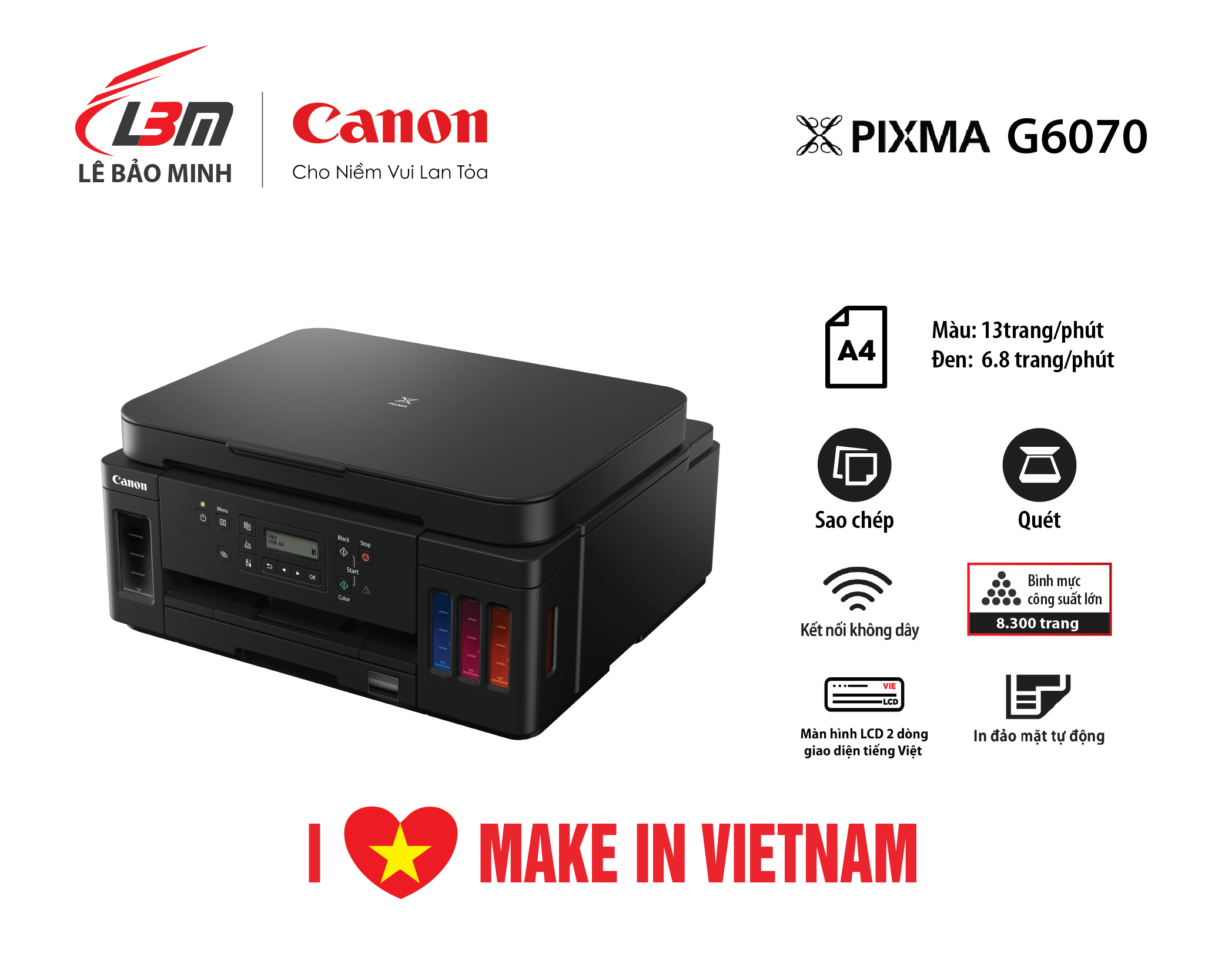 MÁY IN PHUN LIÊN TỤC CANON G6070 ĐA NĂNG