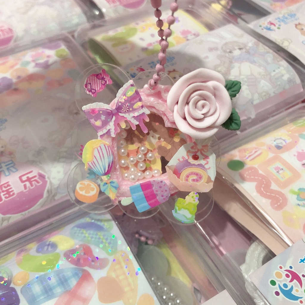 Set DIY trang trí móc khoá khung ảnh tim CuteMe (2 móc khoá/set)