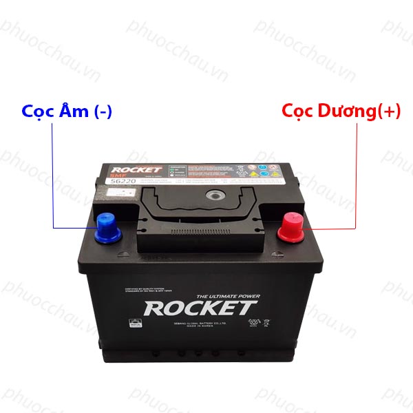 Bình Ắc Quy12V-62Ah, Ắc Quy ROCKET SMF 56220