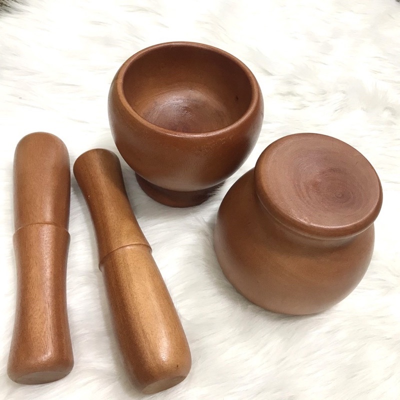 Bộ chày cối gỗ cái lu cao cấp siêu mịn an toàn cho sức khỏe