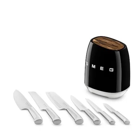 Smeg Kitchen Knife Set, Smeg Knife, 7-Piece Smeg Knife Set, Available in 2 Colors: Cream, Black