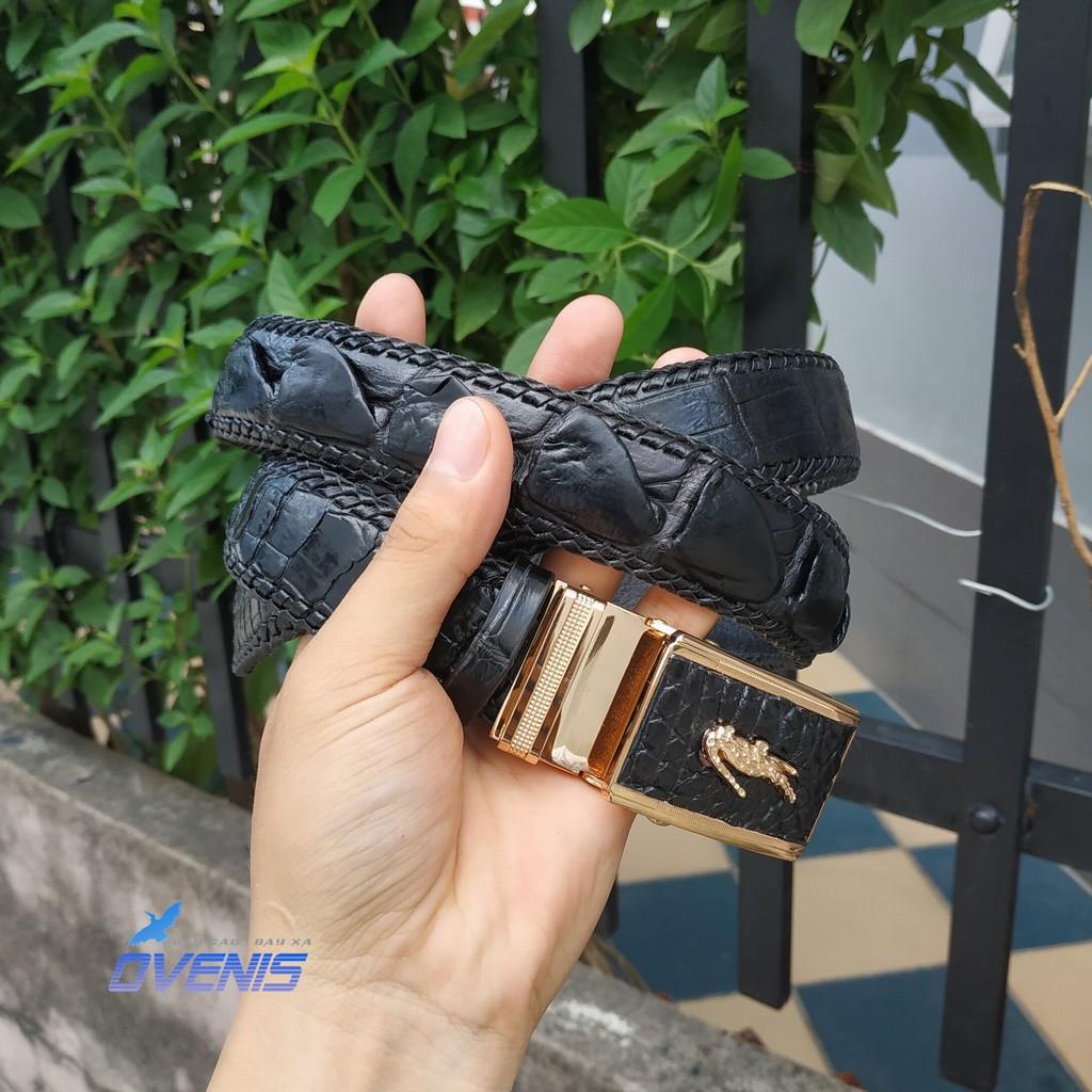 [FREE SHIP] Thắt Lưng Cá Sấu Liền Nguyên Tấm Lưng [ĐAN VIỀN THỦ CÔNG 100% RẤT BỀN]