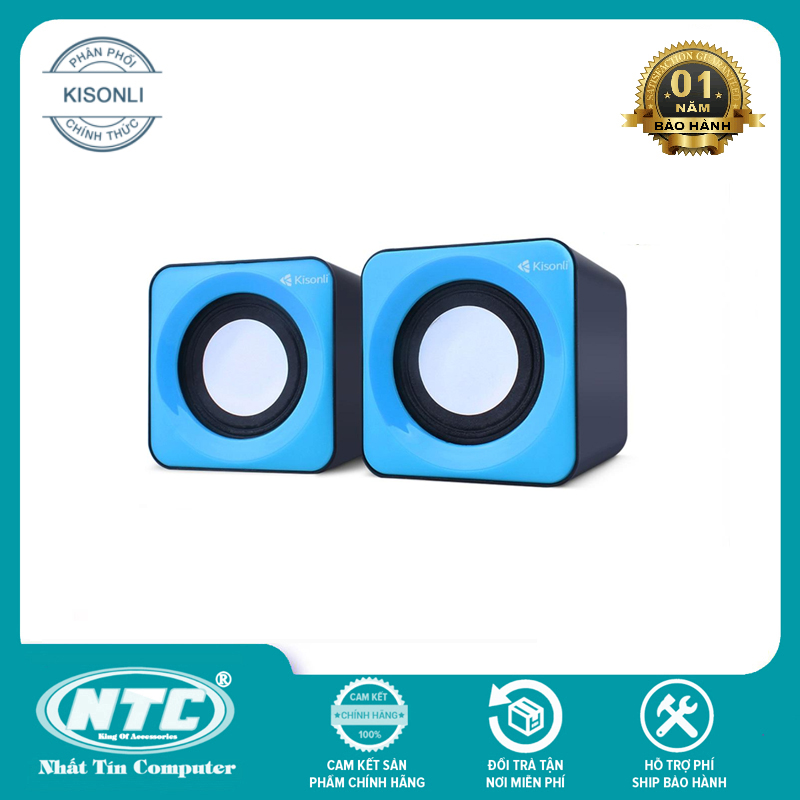 Loa vi tính 2.0 Kisonli V310 - Bảo Hành 12 Tháng (Màu ngẫu nhiên) - Hãng phân phối chính thức