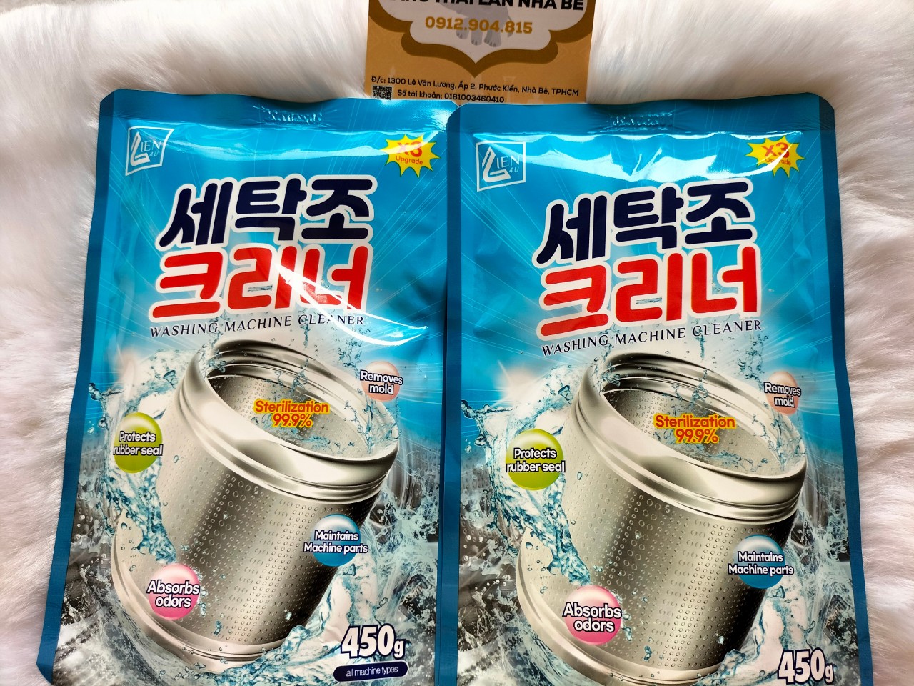 [HCM] Combo 2 gói Bột tẩy vệ sinh lồng máy giặt Hàn Quốc 450g