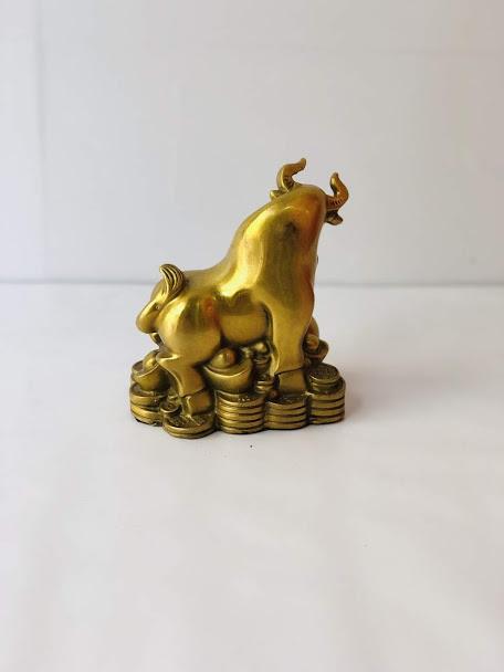 Tượng trâu đồng phong thủy cao 12cm