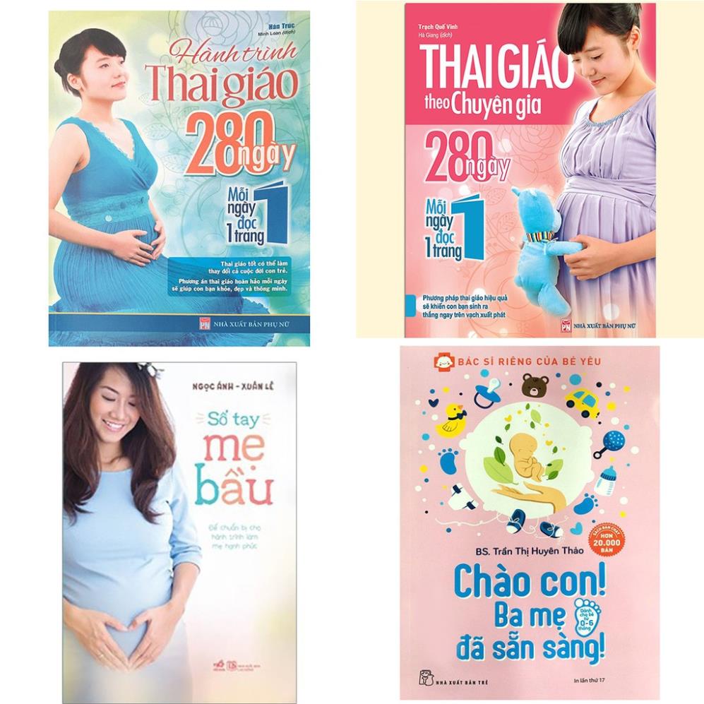 Sách Lẻ tùy chọn: Thai giáo theo chuyên gia + Hành trình thai giáo + Sổ Tay Mẹ Bầu + Chào con ba mẹ đã sẵn sàng