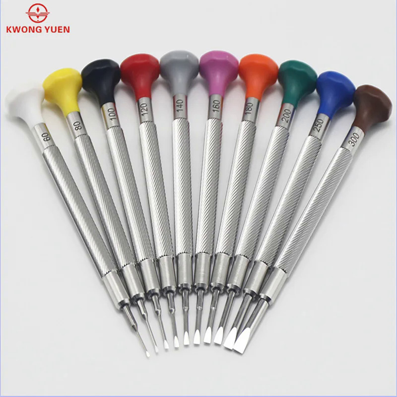 Kwong yuen đồng hồ công cụ sửa chữa tất cả các thép tuốc nơ vít mười gói tuốc nơ vít cho đồng hồ công cụ sửa chữa Kit