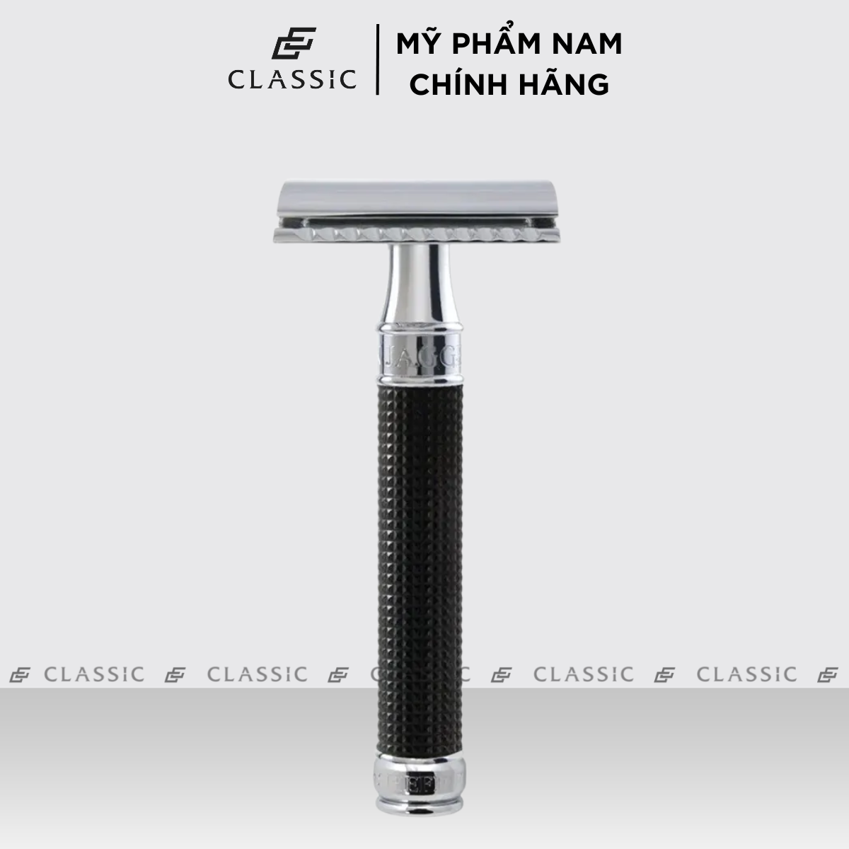 Dao cạo râu Edwin Jagger Black Chrome 3D Diamond Safety Razor