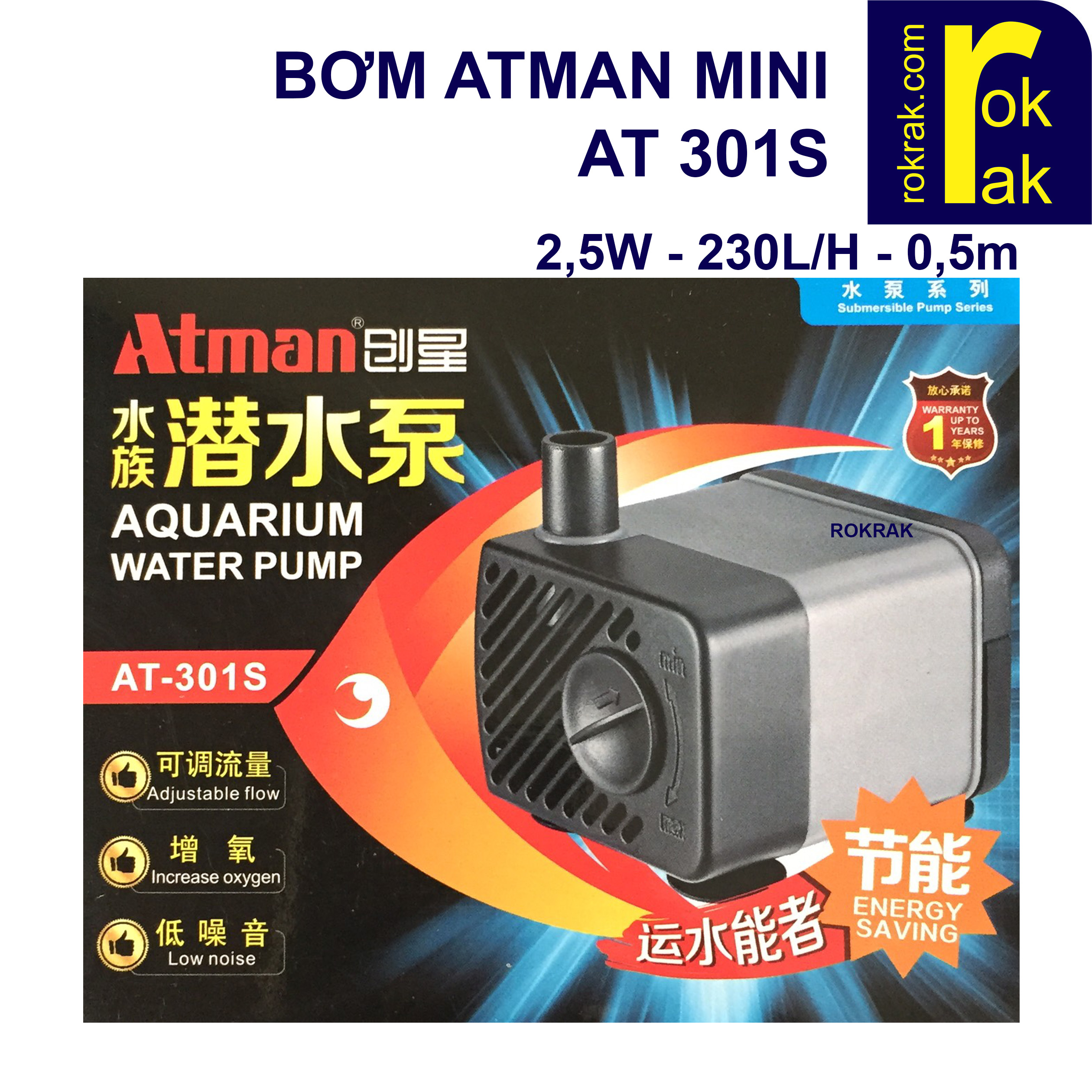 [HCM]Máy bơm Atman AT-301s 301 cho hồ cá thủy sinh